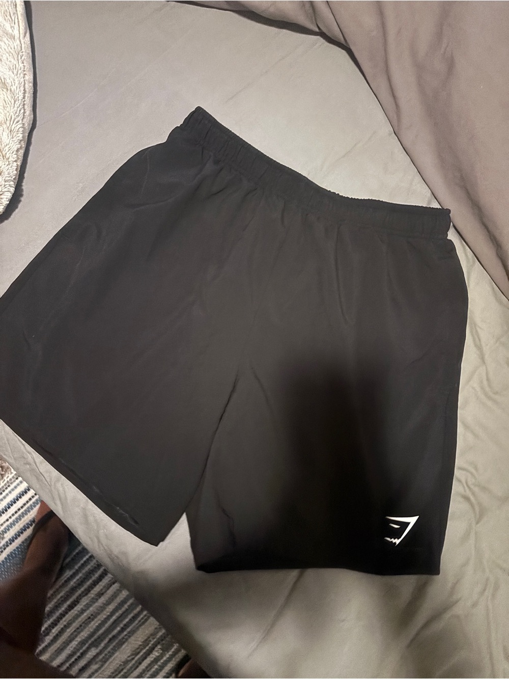 Gymshark Black Athletic Shorts with White Logo
